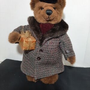Brown Bear Plush with Tweed Coat